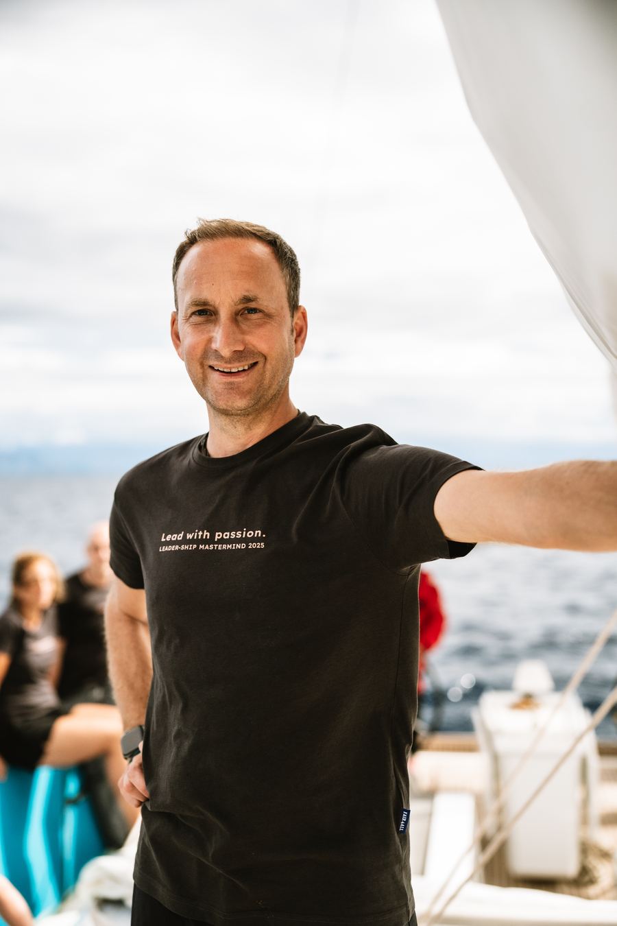 Pierre Bosch, Sparringspartner für Unternehmer, mit der Crew auf See
